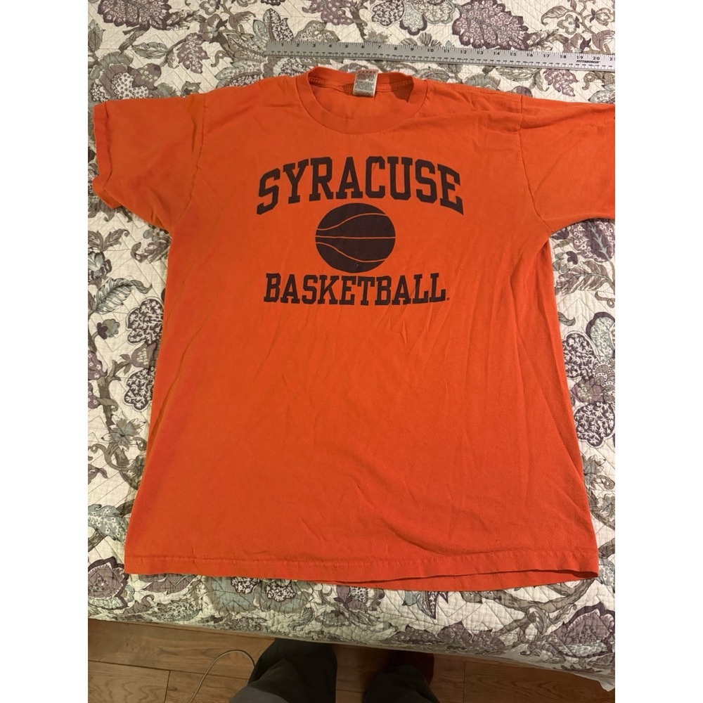 90s Syracuse Basketball T-Shirt Fruit of The Loom Heavy Cotton Orange Large